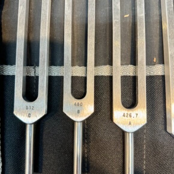 Set of 9 Medivibe Tuning Forks + Om Tuner – Sound Therapy & Chakra Healing Tools - Picture 3 of 7